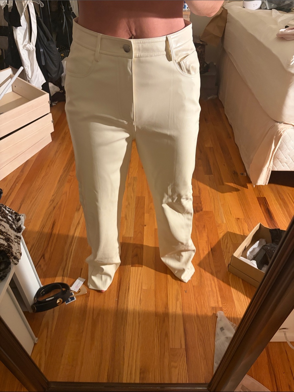 Steve Madden women’s Josie faux leather pants straight leg  NWT size 30